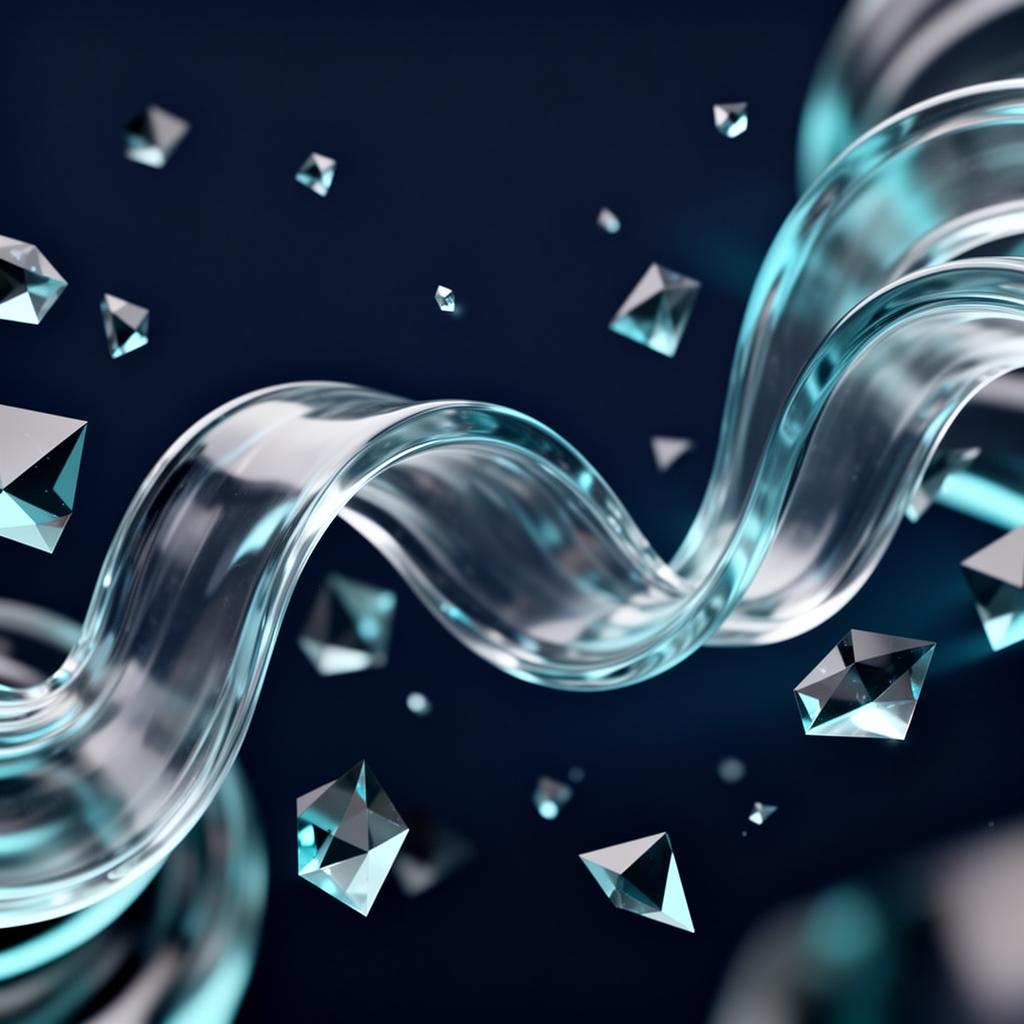 Flowing translucent glass forms representing intelligent automation